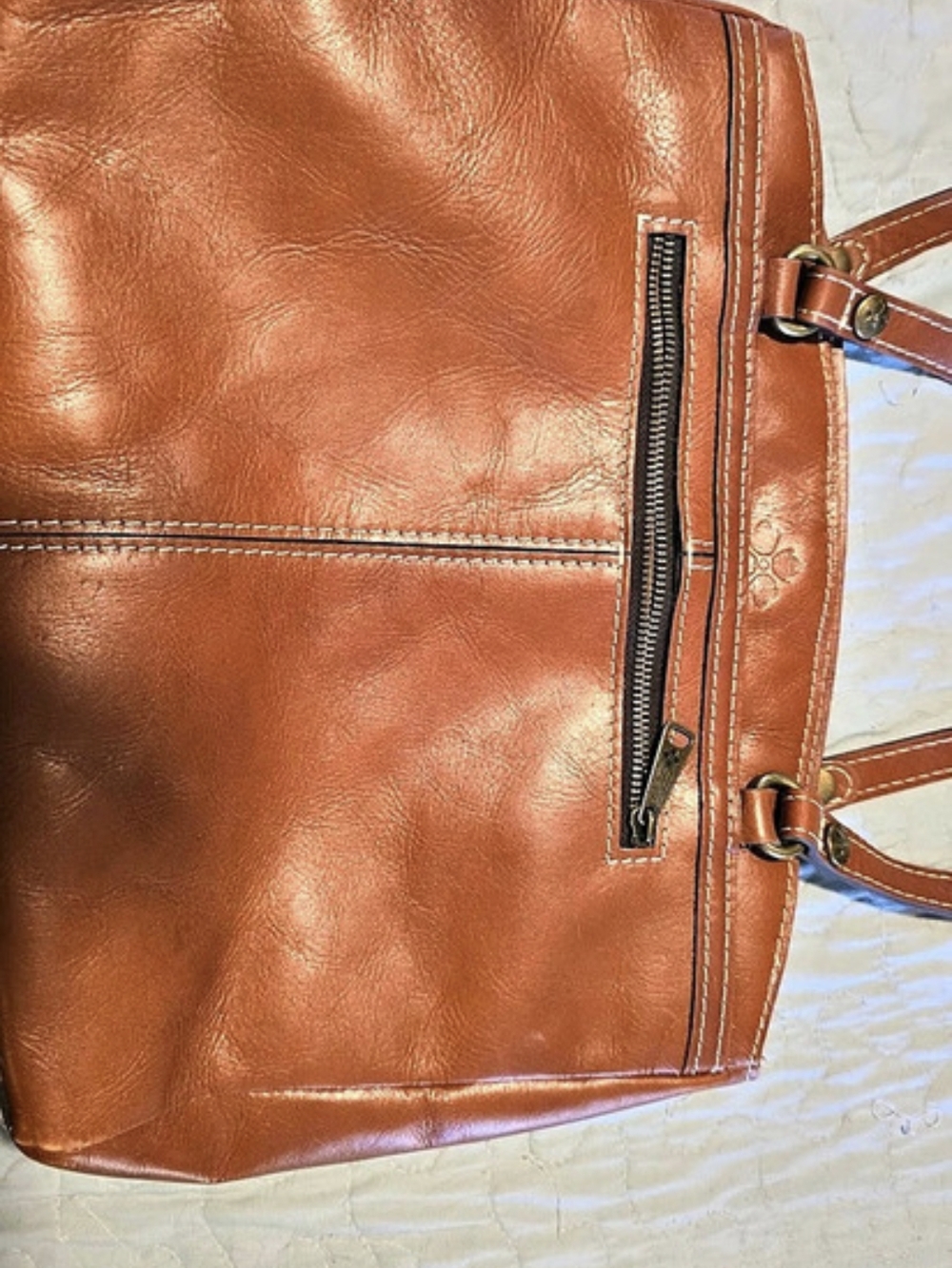 Patricia Nash Leather Shoulder Bag in Brown